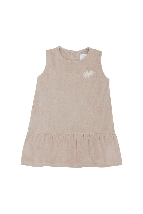 Frottee Kleid - Flowers - dusty rose