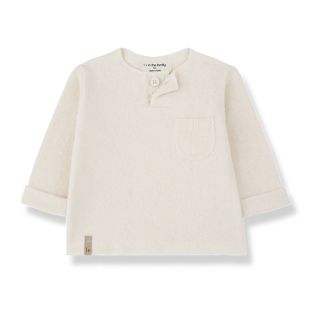 1+ IN THE FAMILY - Strickshirt Mathias - Ecru