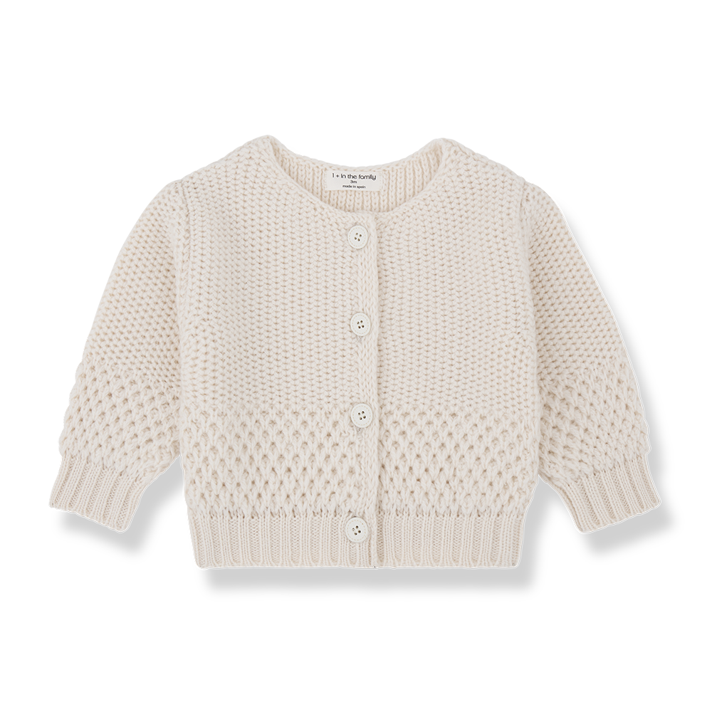 1+ IN THE FAMILY- Strickjacke MALENE - ecru