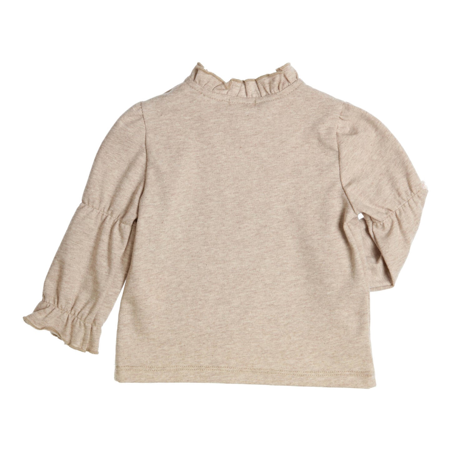 LANGARM SHIRT MIT RÜSCHEN - BEIGE