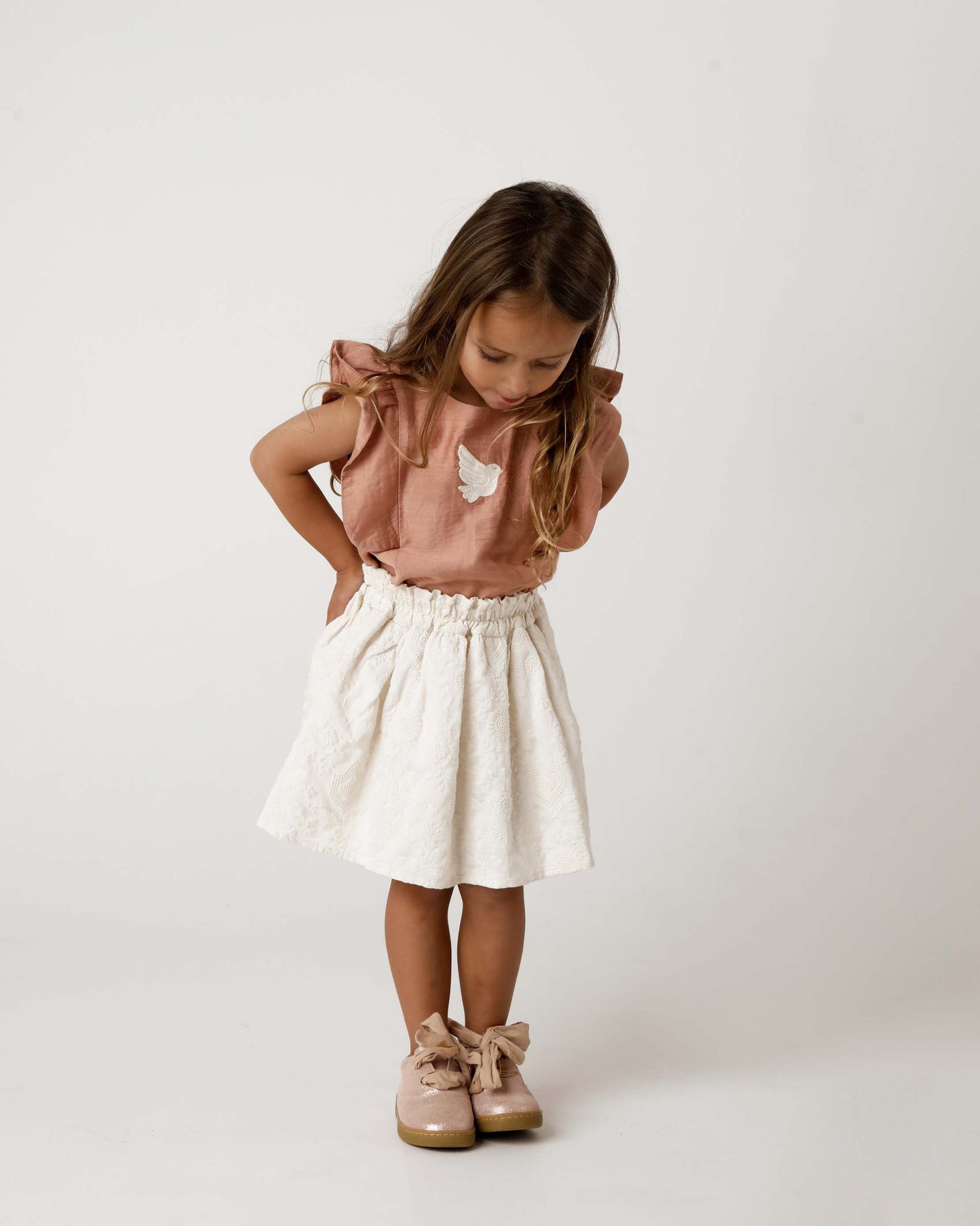 Raylen Skirt - Warm White Flowers