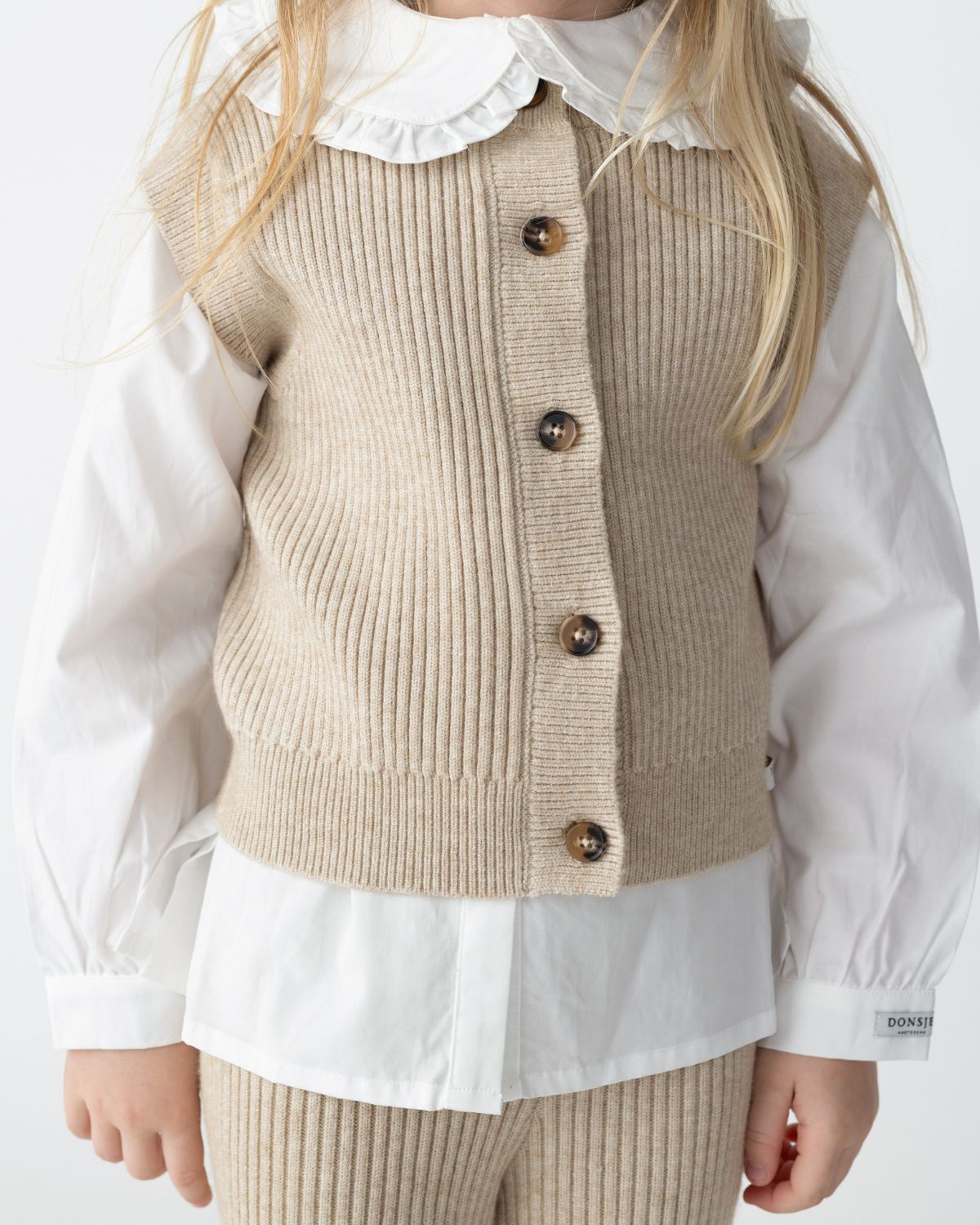 Tjitske Vest - White Sand Melange