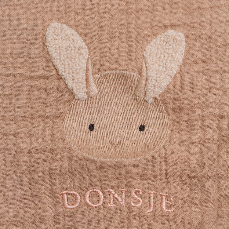 DONSJE Ploekie Muslin Blanket XL | Fluffy Bunny | Rose Mocha