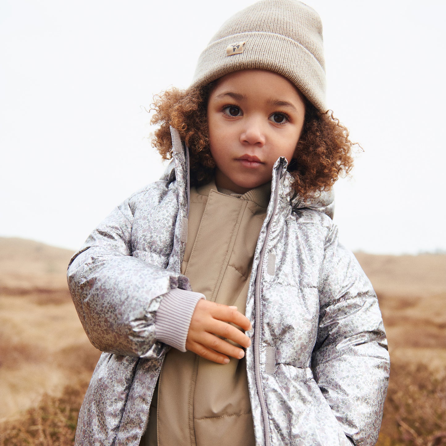 Mütze aus Merinowolle - Grey Camel Melange
