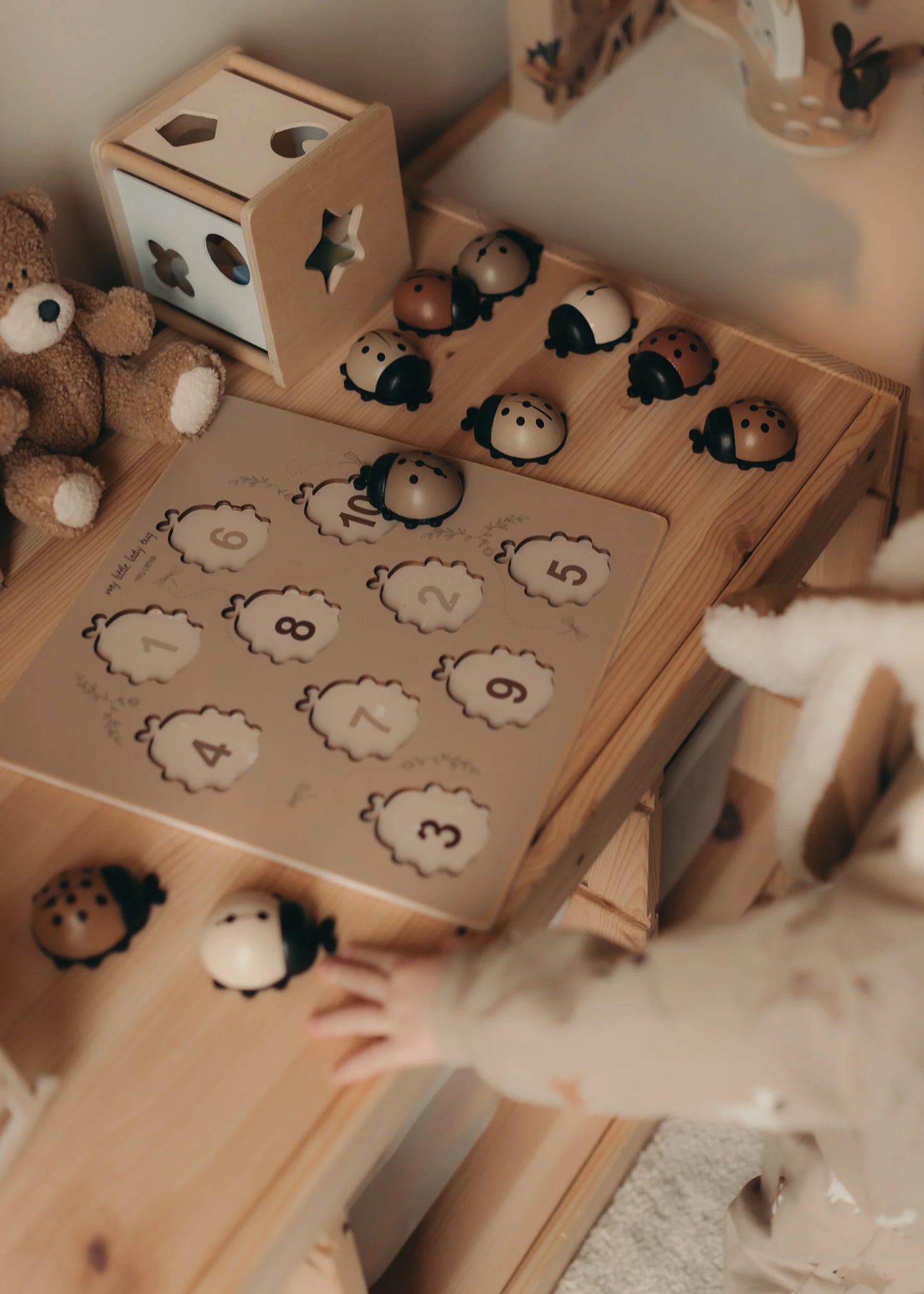 Montessori Marienkäfer Puzzle aus Holz