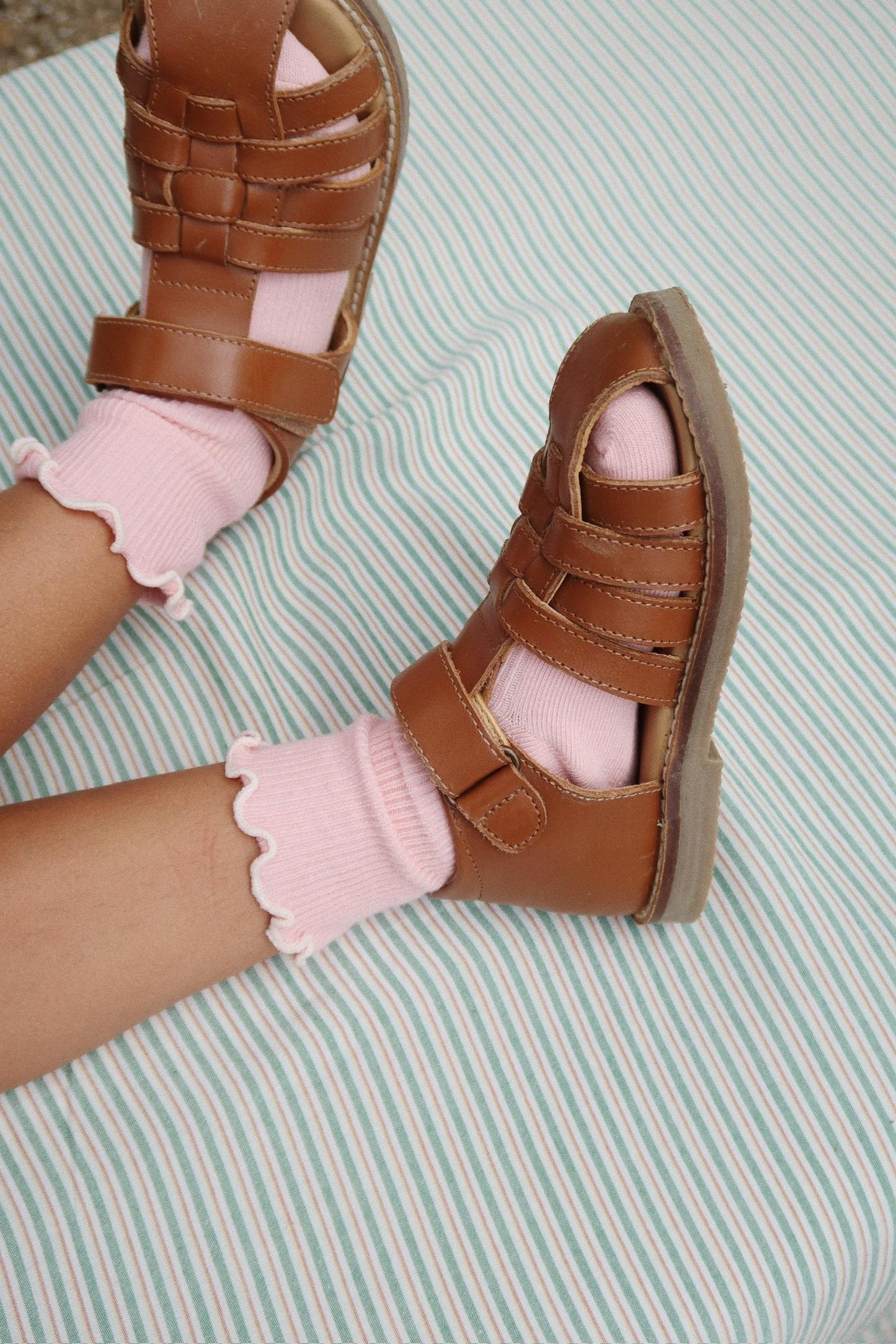 Rib Socks - Rose/Off white - 2 Pack