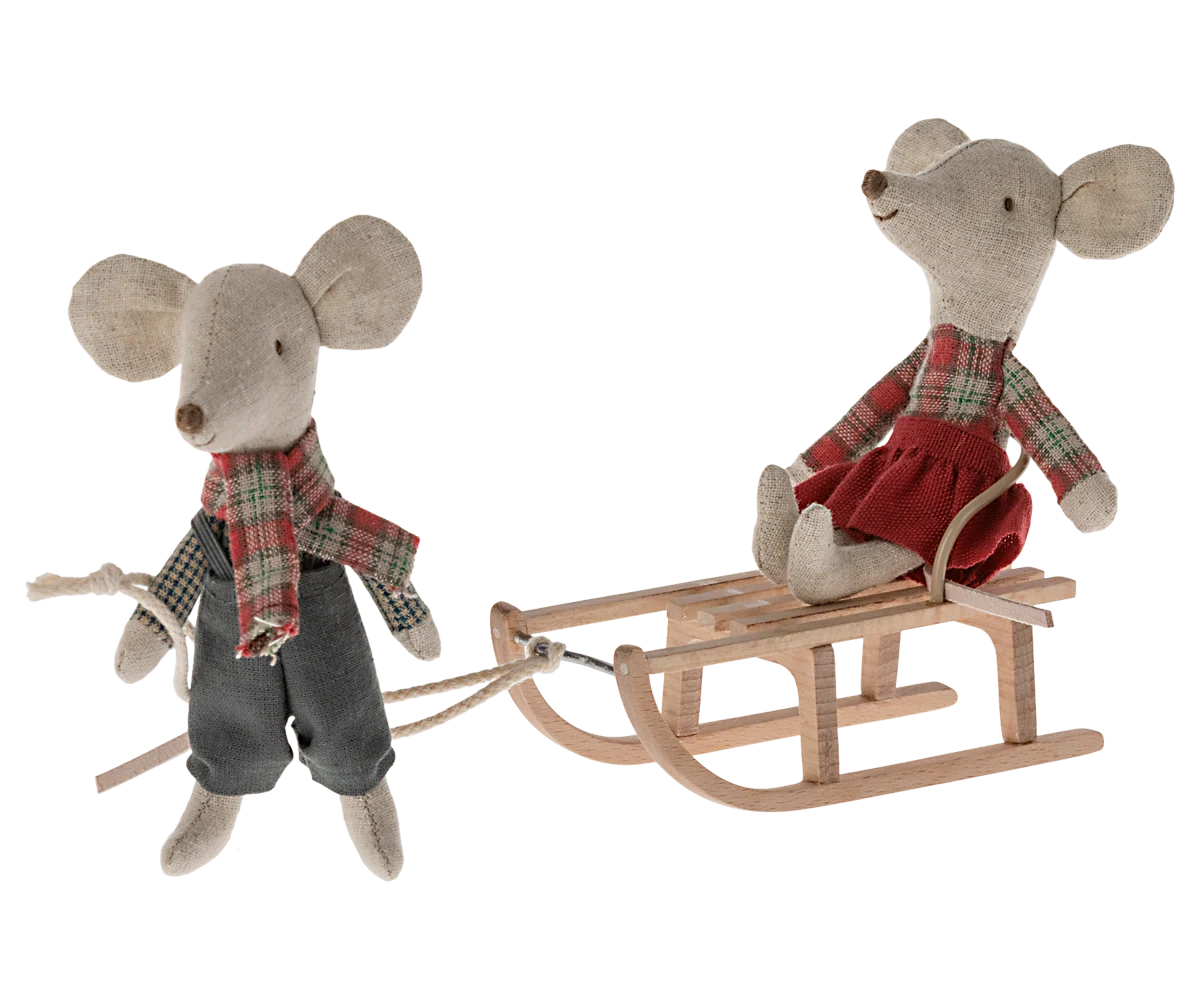 Maileg - Schlitten - Maus