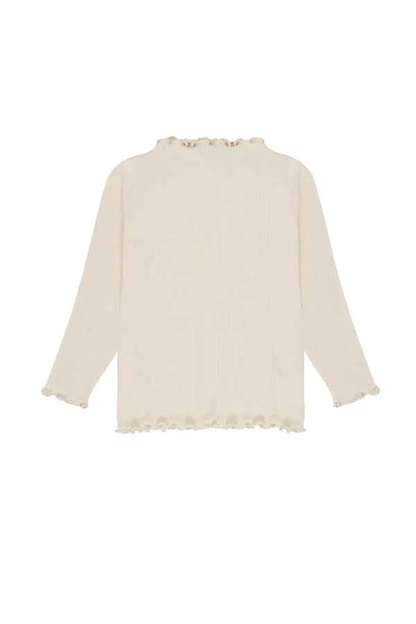 LONGSLEEVE 'LIGHT BEIGE' MIT HOHEM KRAGEN