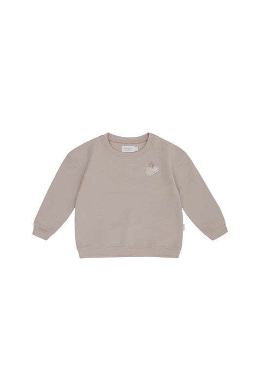 Oversized Sweatshirt 'Flowers' - dusty rose