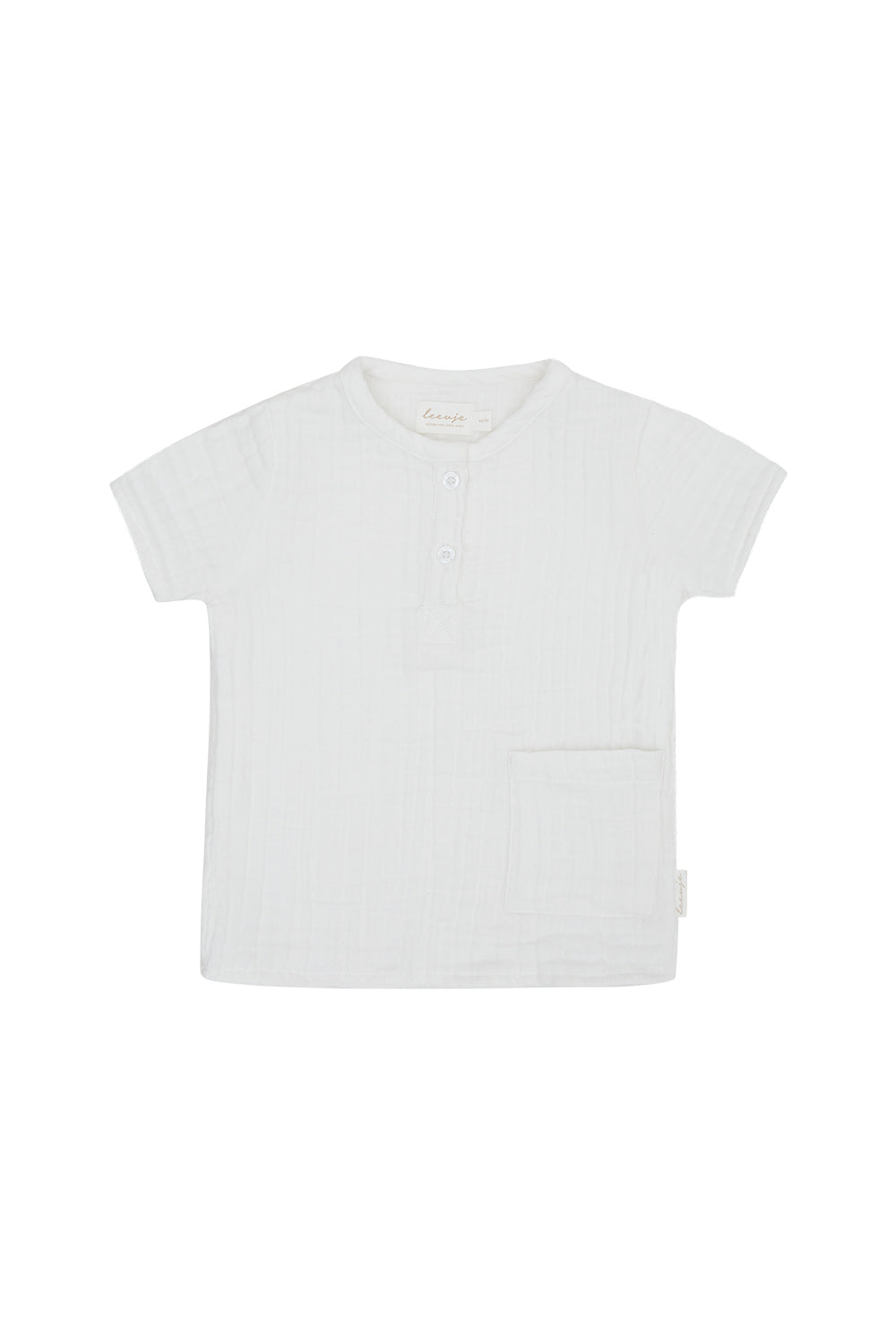 T-Shirt aus Musselin mit Tasche - white