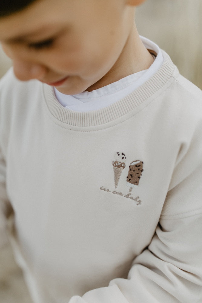 Unisex Oversized Sweatshirt 'Ice Ice Baby' - beige