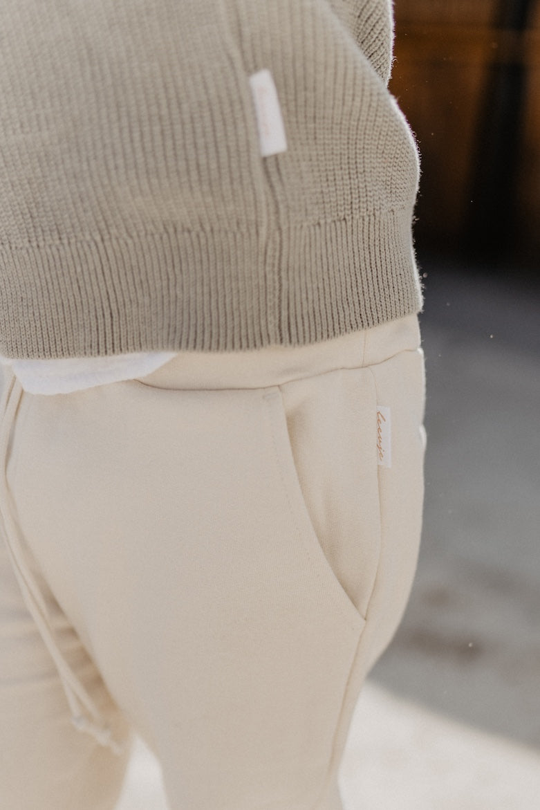 Unisex Sweathose 'beige' mit Kordelzug - beige