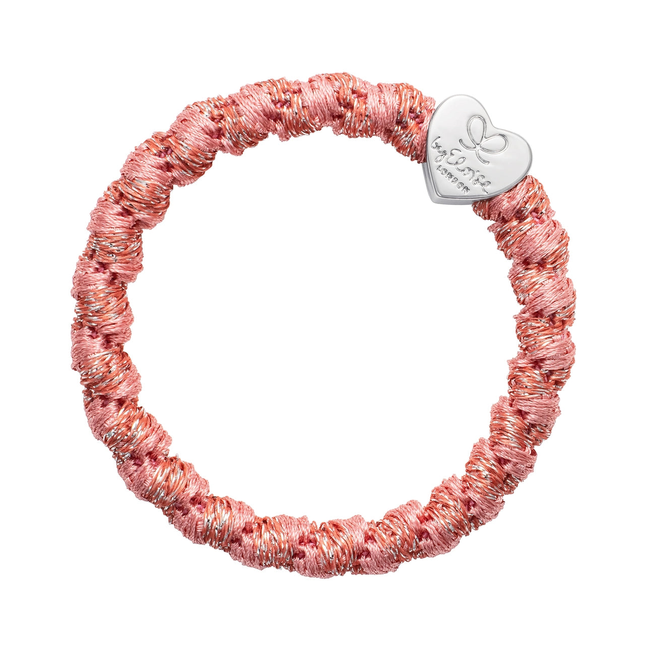 Woven Silver Heart Flamingo