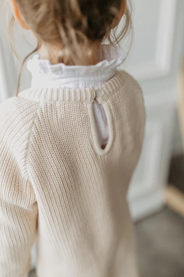 CHUNKY KNIT KLEID SAND