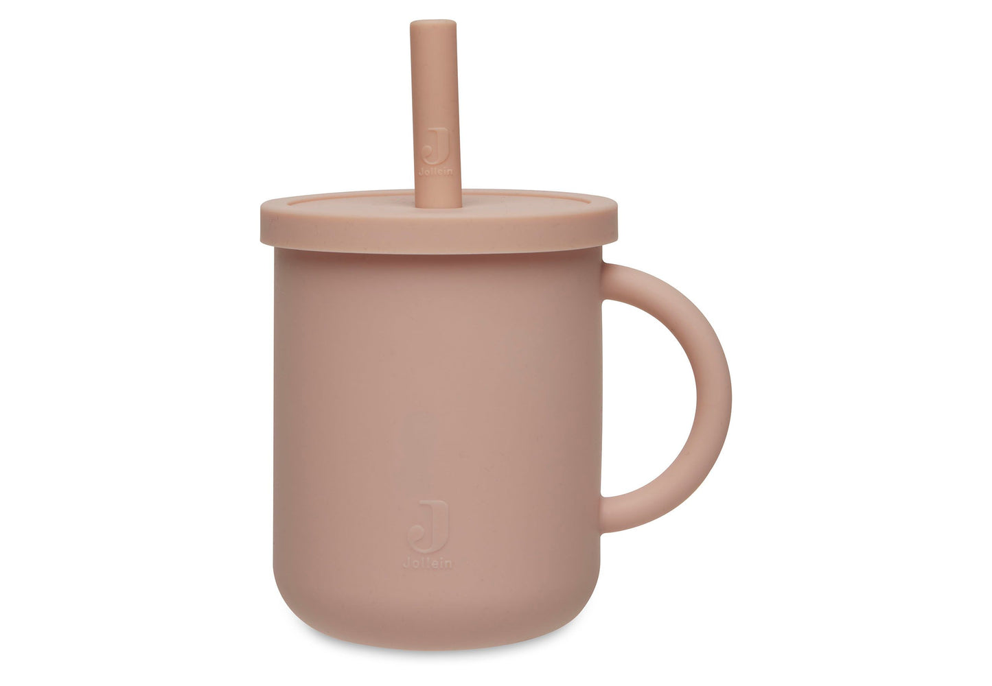 BECHER MIT TRINKHALM - PALE PINK
