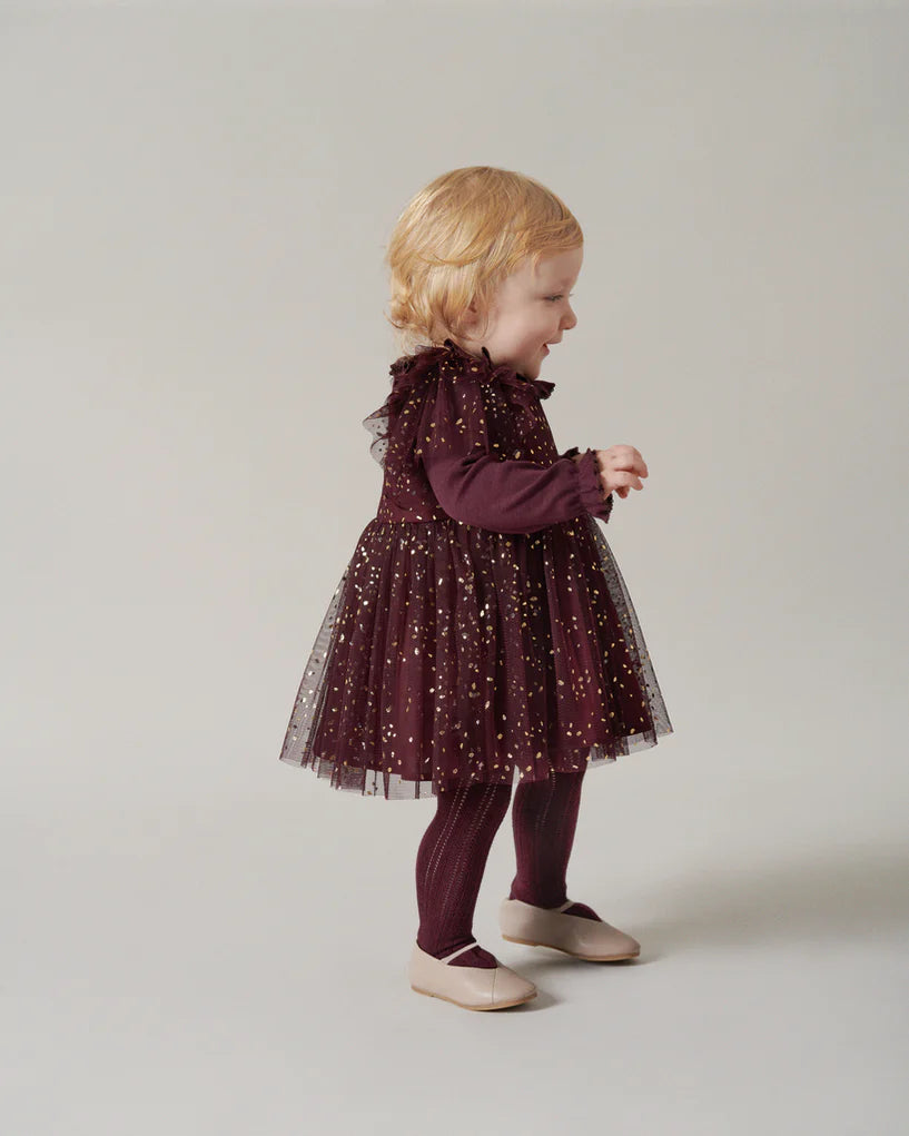 DRESS - Deandra Ballerina - Deep Mulberry