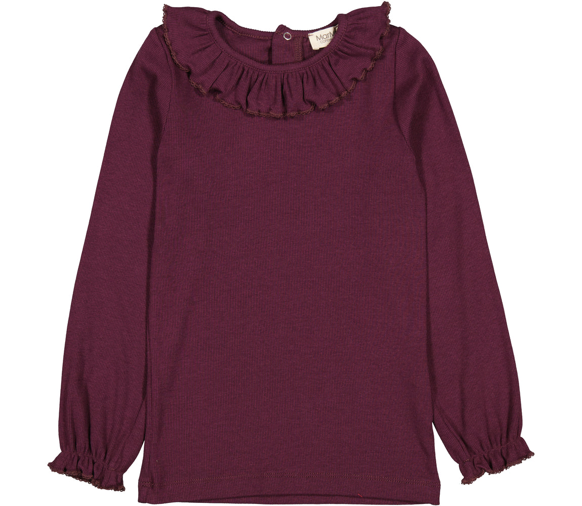 Shirt mit Rüschen - Deep Mulberry