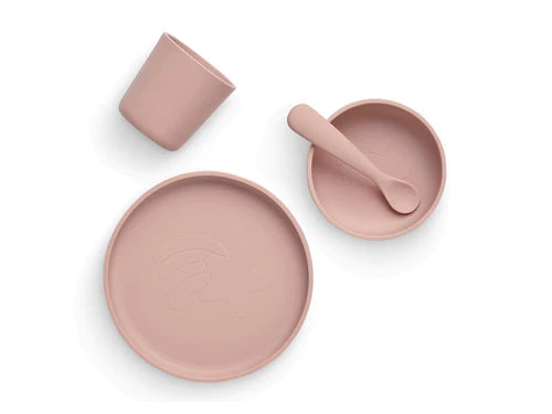 KINDER GESCHIRR SET SILIKON - PALE PINK