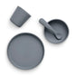 KINDER GESCHIRR SET SILIKON - STORM GREY