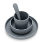 KINDER GESCHIRR SET SILIKON - STORM GREY