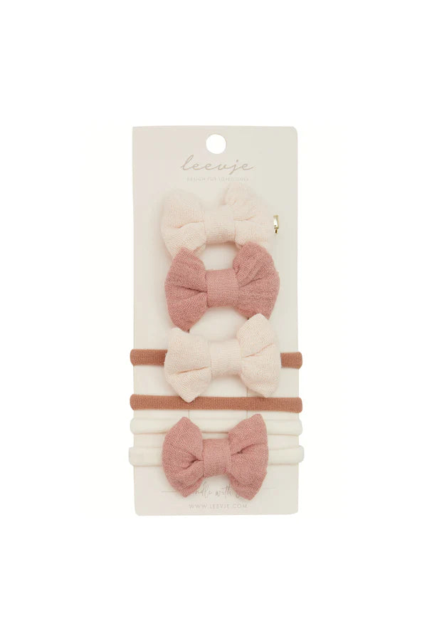 HAARSPANGEN "MINI MUSLIN BOWS MIX"