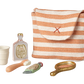 Maileg - Zahnbürsten-Set in Tasche, Maus – Rot gestreift