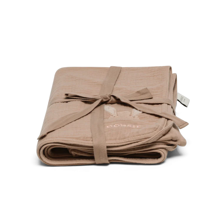 DONSJE Ploekie Muslin Blanket XL | Fluffy Bunny | Rose Mocha