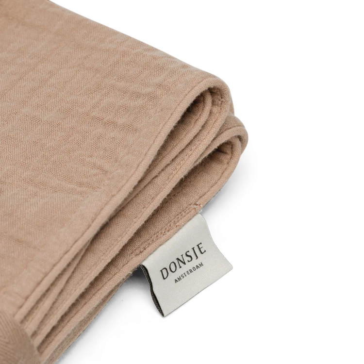 DONSJE Ploekie Muslin Blanket XL | Fluffy Bunny | Rose Mocha