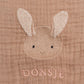 DONSJE Ploekie Muslin Blanket XL | Fluffy Bunny | Rose Mocha