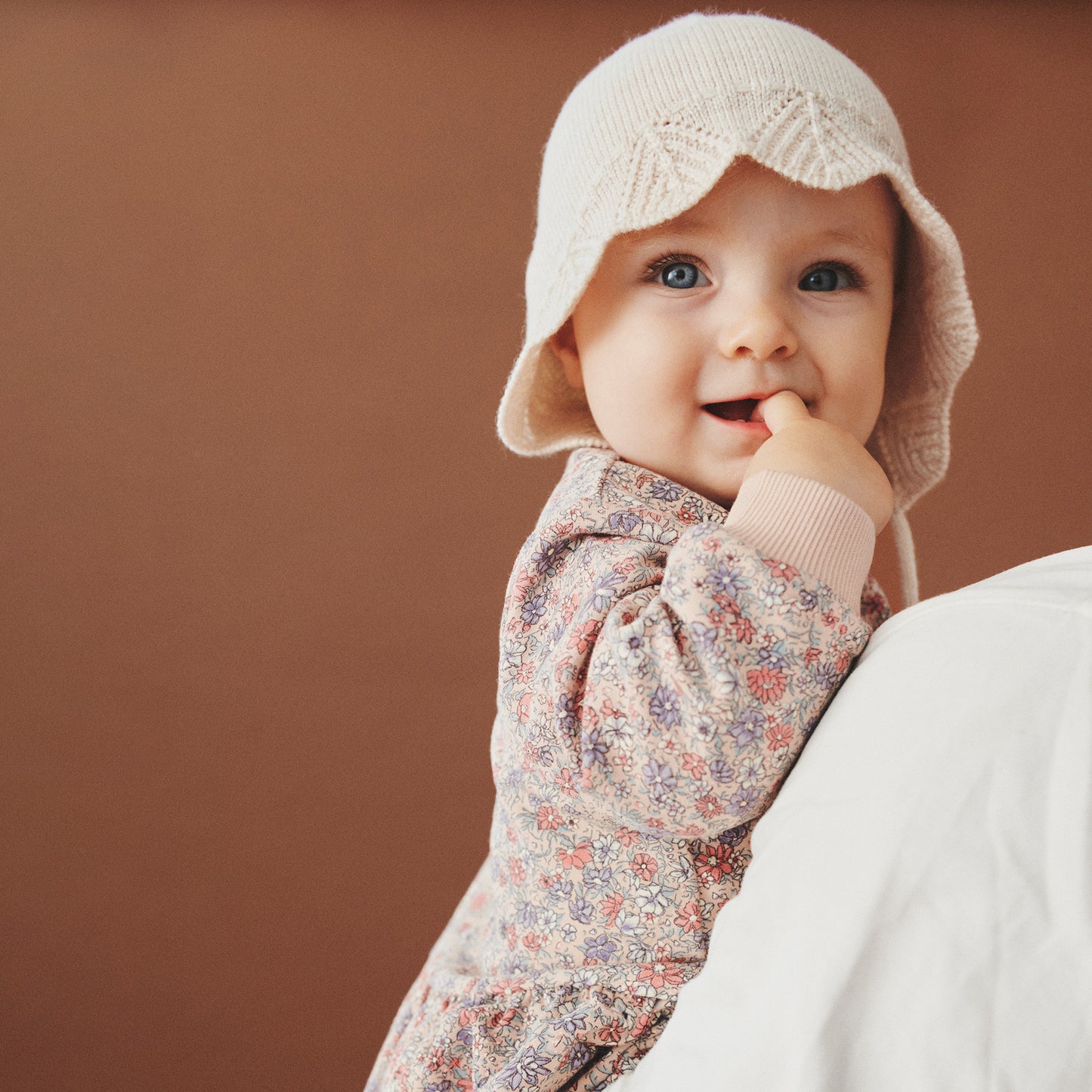 Babymütze aus Merinowolle - beige