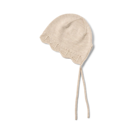 Babymütze aus Merinowolle - beige