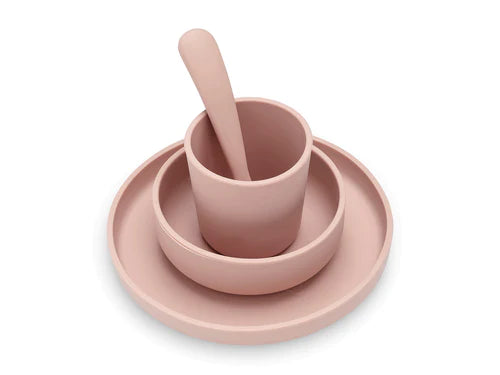 KINDER GESCHIRR SET SILIKON - PALE PINK