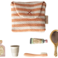 Maileg - Zahnbürsten-Set in Tasche, Maus – Rot gestreift