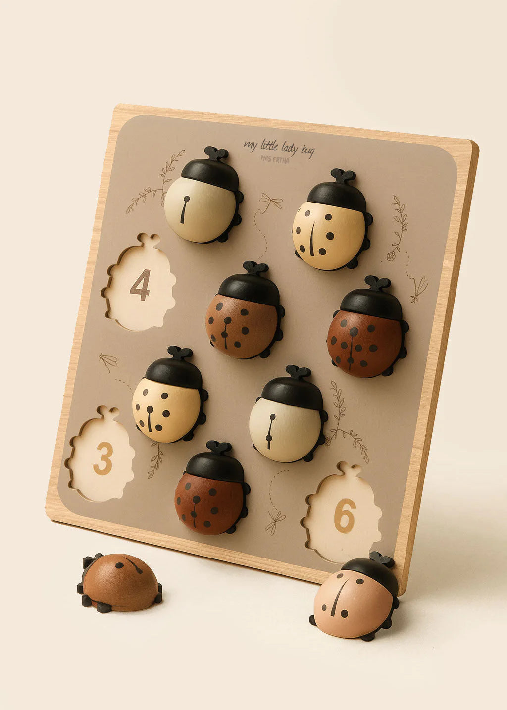 Montessori Marienkäfer Puzzle aus Holz