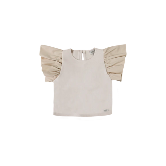 Donsje Ubah Top mit Rüschen-Details | Soft Sand