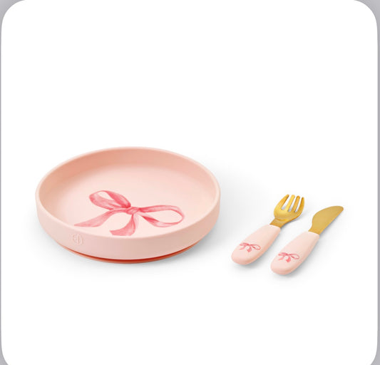 Silikonteller-Set - Rosy Bow