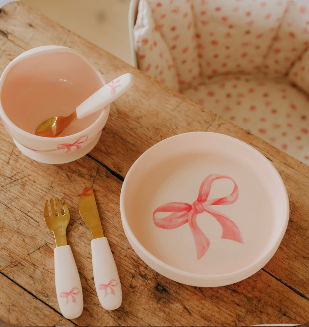 Silikonteller-Set - Rosy Bow