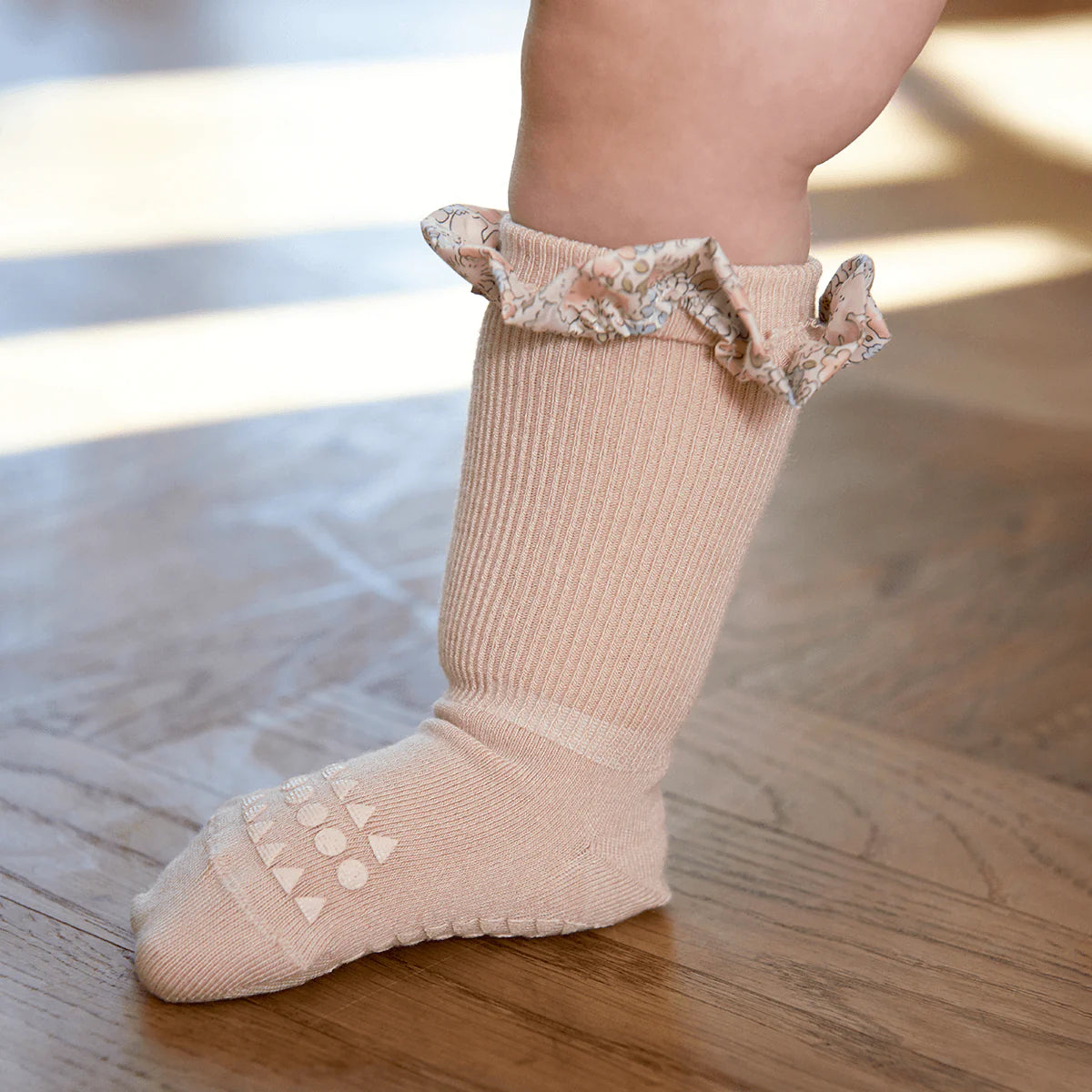 RUTSCHFESTE BABYSOCKEN - LIBERTY SOFT PINK