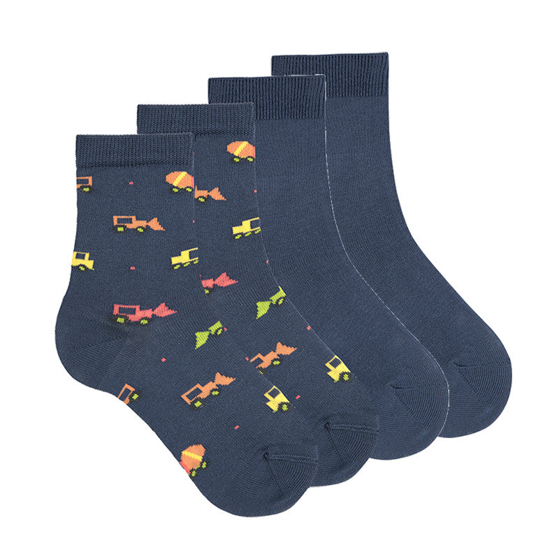 Socken 2er Pack - blau- Bagger