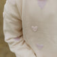OVERSIZED SWEATSHIRT 'TERRY HEARTS' IN CAPPUCCINO