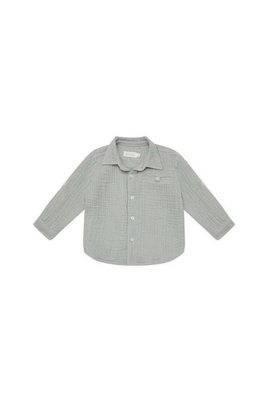 Musselin Hemd aus Bio Baumwolle - soft green