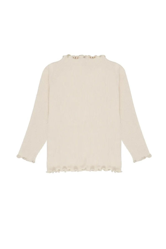 LONGSLEEVE 'LIGHT BEIGE' MIT HOHEM KRAGEN