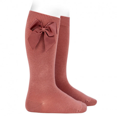 Socken mit Schleife - Terracotta