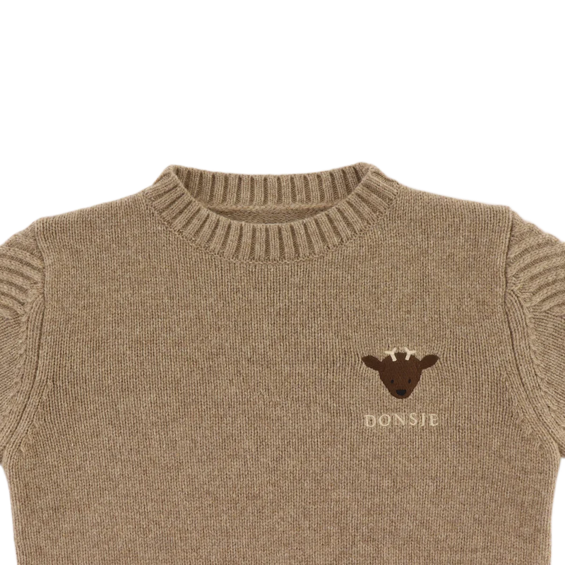 Donsje Geeratz Merino Wool Sweater | Stag | Milk Chocolate Melange