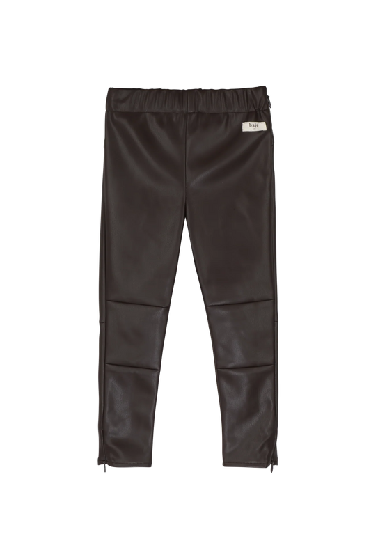 Leder-Leggings | Laurin | Brown choco