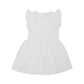 Leinenkleid mit Rüschendetails - white