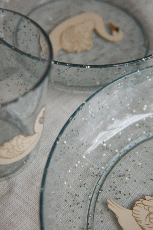 SPARKLY DINNER SET | swan blue