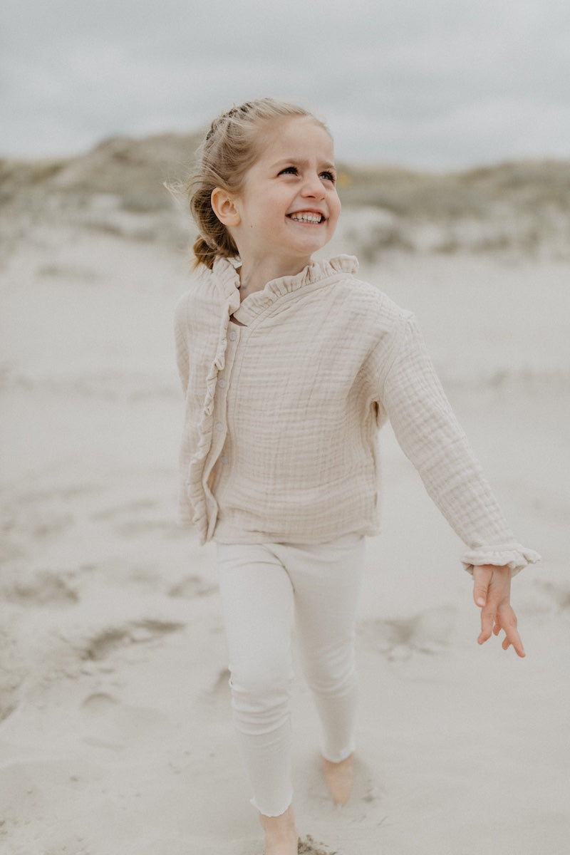 Leggings with bow 'cream' - beige