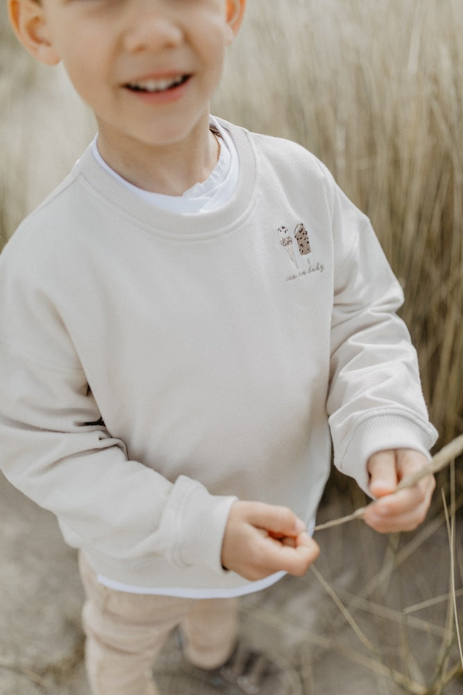 Unisex oversized sweatshirt 'Ice Ice Baby' - beige