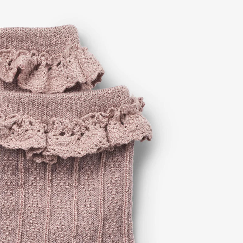 Wollspitzensocken Nora - dry rose